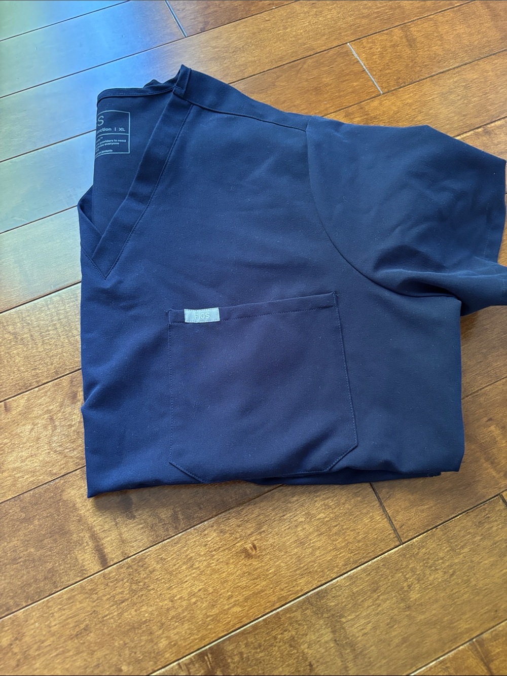 Figs Women Navy Scrub Top, XL